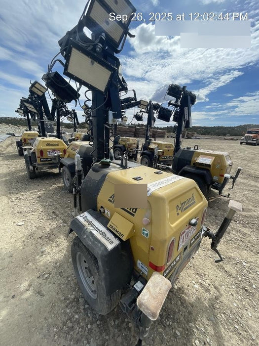 2022 Allmand NLV3GR (4) LED Light Fixture 350W, 23' Vertical Mast, 3kW Prime, Towable, ES Decals, T3