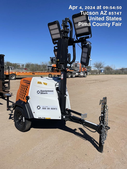 2024 Generac MLT2 Diesel, Flex Switch 120V Input, Powerzone Controller, 
(4) 320W LED Lights, 4kW Generator, 39.9 Gal Fuel Tank, 2" Ball, T3