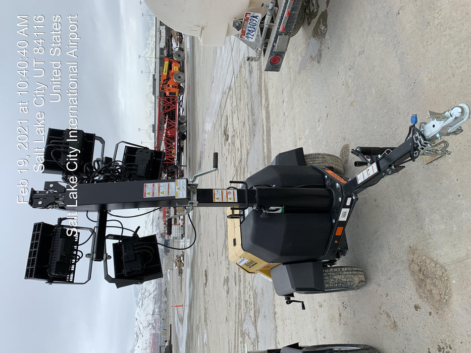 2020 Allmand NLV3GR (4) LED Light Fixture 350W, 23' Vertical Mast, 3kW Prime, Towable, Deep Sea L401, Leveling Jacks, Yanmar T4F 5.8hp