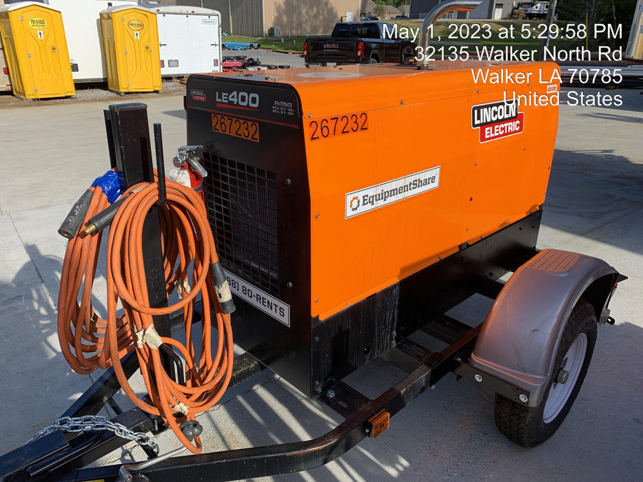 2022 Lincoln Electric LE400 Kubota V1505, Trlr, Cable Rack, Light Kit, ES Decals, T3