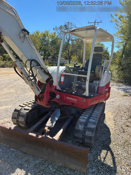 2019 Takeuchi TB260 Takeuchi TB260 Canopy w/Rubber Tracks, Auxiliary Hydraulics, Standard Blade, Manual QC