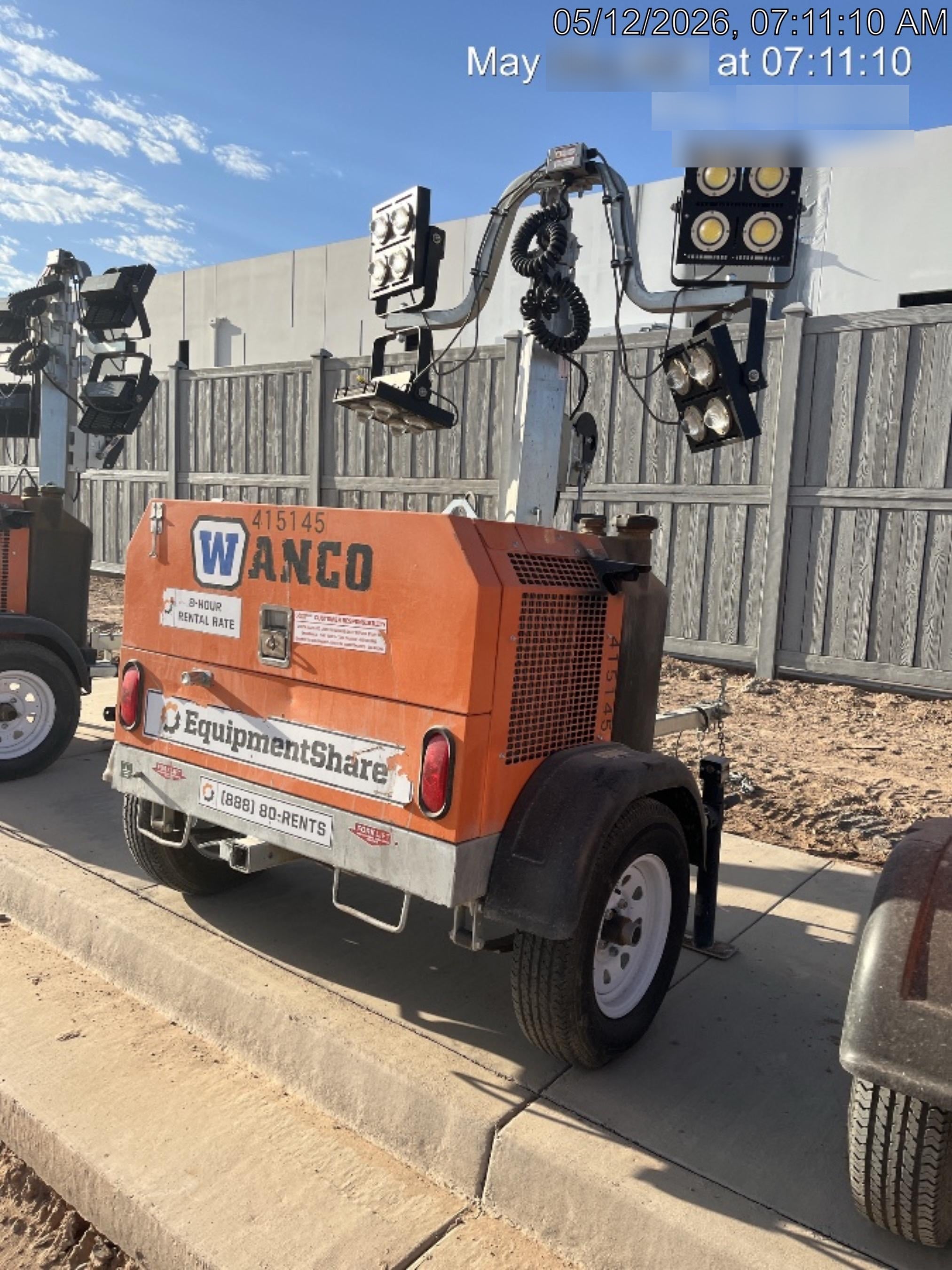 2024 Wanco WLTT-4MM4K Diesel, Deep Sea Controller, Shore Power Plug, Auto Start, (4) 350W LED Floodlights, 4kW Generator, 60 Gal Fuel Tank, 2" Ball, T3