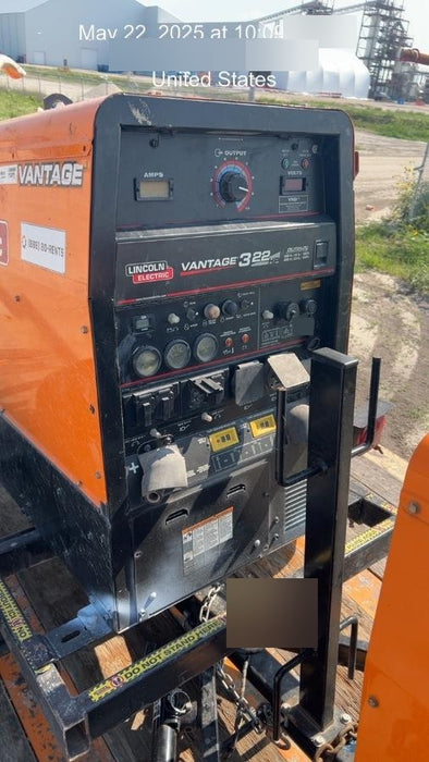 2021 Lincoln Electric Vantage 322 Vantage 322 Ready Pak 3 w/ Decals, ORANGE (includes trailer, cable rack, fender light kit) NO Telematics