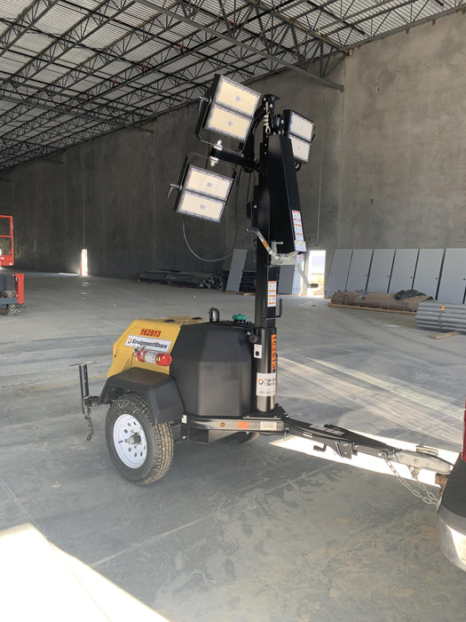 2021 Allmand NLV3GR (4) LED Light Fixture 350W, 23' Vertical Mast, 3kW Prime, Towable, Deep Sea L401, Leveling Jacks, Yanmar T4F 5.8hp