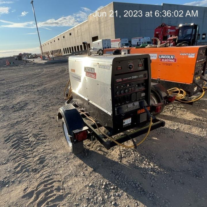 2022 Lincoln Electric Vantage 322 Trlr Mounted, Cable Rack, Light Kit