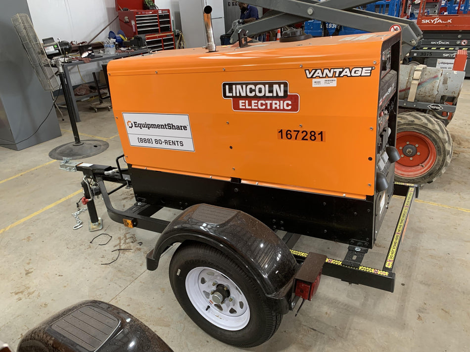 2021 Lincoln Electric Vantage 322 Vantage 322 Ready Pak 3 w/ Decals, ORANGE (includes trailer, cable rack, fender light kit) NO Telematics