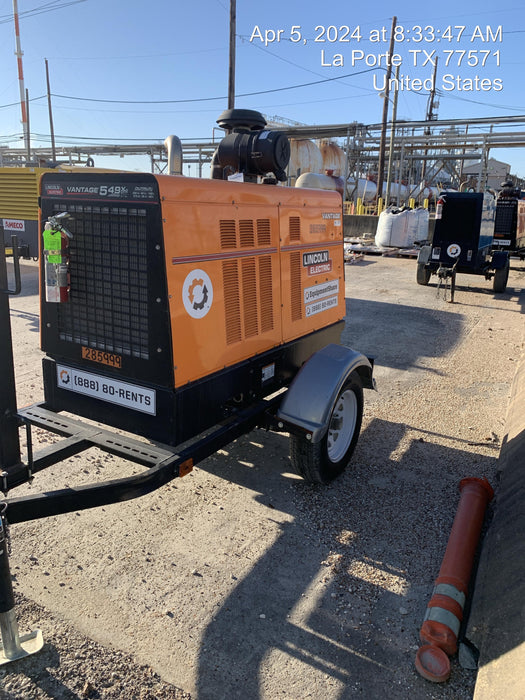 2022 Lincoln Electric Vantage 549X Crosslink Technology, Trailer Mounted, ES Decals, T3