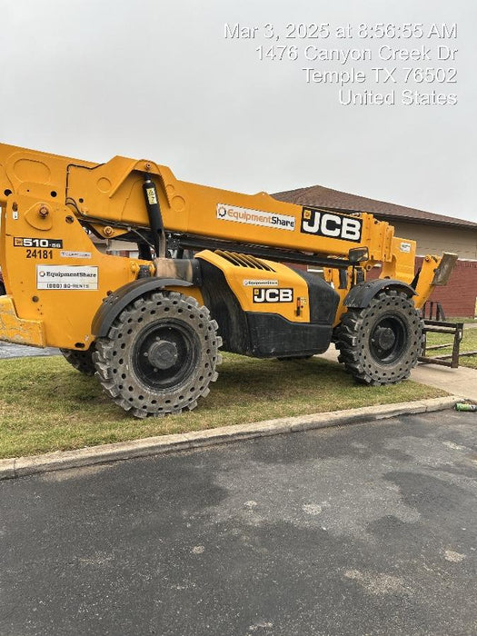 2019 JCB 510-56 74 HP w/Open ROPS, Beacon, Aux Hydraulics, Worklights, Solid Tires