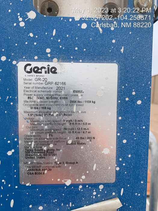 2021 GENIE GR-20
