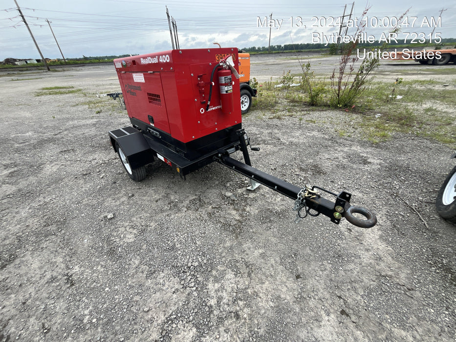2023 Shindaiwa DGW400MDL Kubota D902 Engine, 23 HP, Dual Op Welder, Wire, Arc, Droop Stick, Tig, and CC Stick Functionality, Simulphase, 3 Phase and 1 Phase Gen Output, Single Axle NB Trlr, Slr Trckl Chrg 12V 12W, Fire Ext, T3