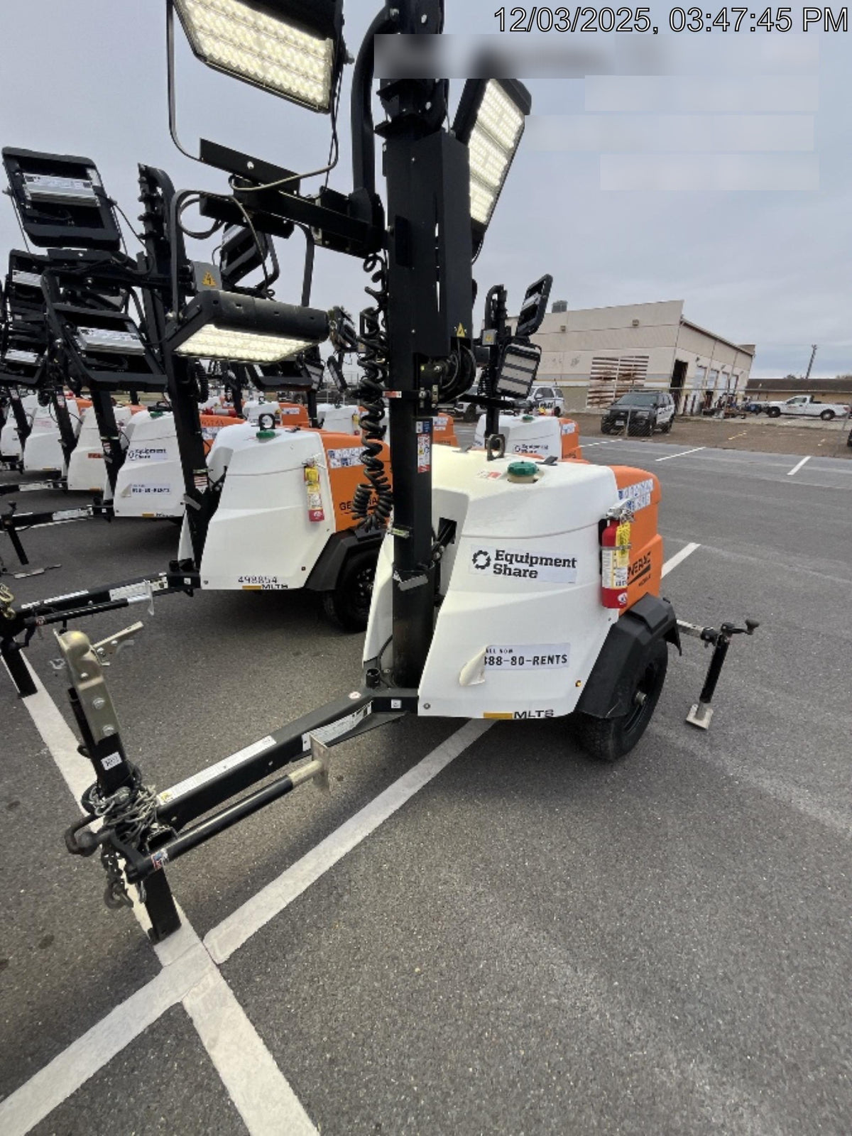 2024 Generac MLT2 Diesel, Flex Switch 120V Input, Powerzone Controller, 
(4) 320W LED Lights, 4kW Generator, 39.9 Gal Fuel Tank, 2" Ball, T3