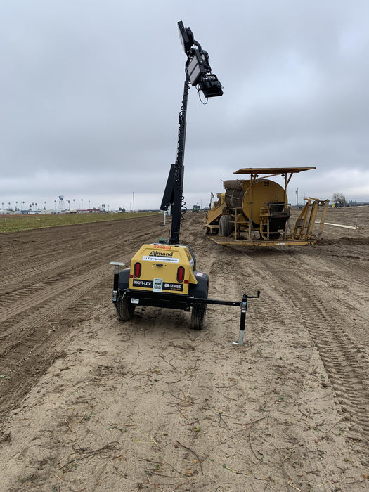 2022 Allmand NLV3GR (4) LED Light Fixture 350W, 23' Vertical Mast, 3kW Prime, Towable, Deep Sea L401, Leveling Jacks, Yanmar T4F 5.8hp