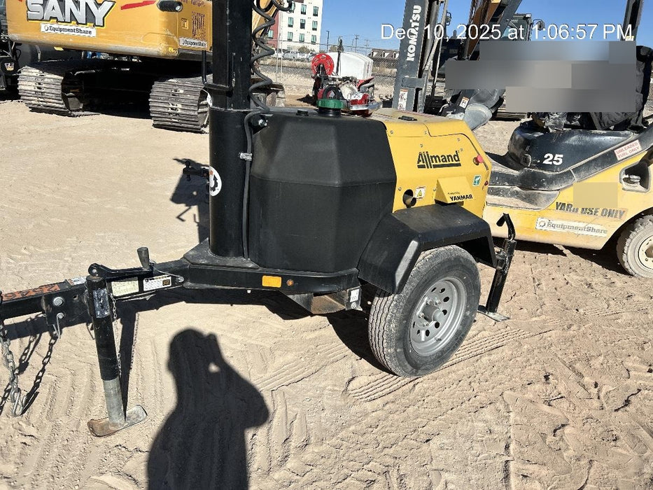 2022 Allmand NLV3GR (4) LED Light Fixture 350W, 23' Vertical Mast, 3kW Prime, Towable, ES Decals, T3