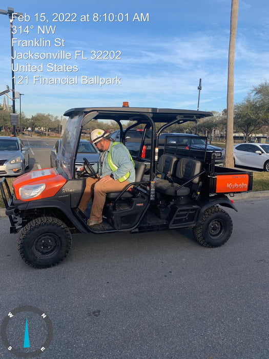 2022 Kubota RTV-X1140W-H Plastic Canopy, Windshield Acrylic Clear, LED Strobe Light, Wire Harness Kit, Back up Alarm