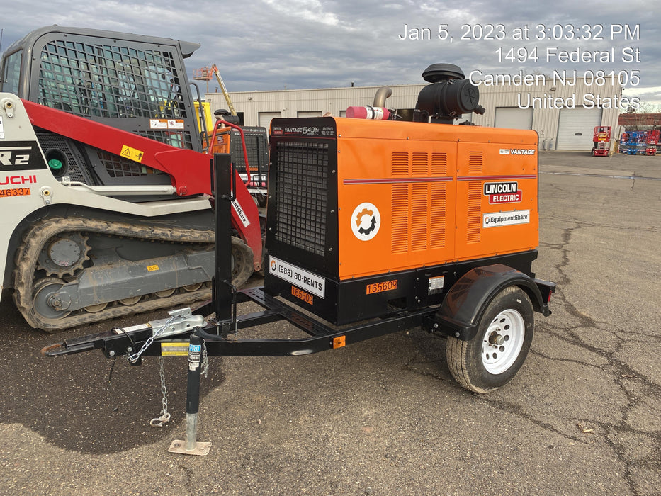 2021 Lincoln Electric Vantage 549X Ready Pak 3, ORANGE (includes trailer, cable rack, fender light kit)