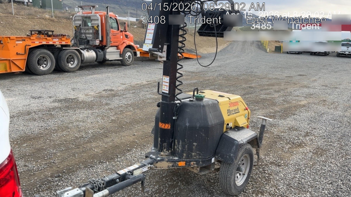 2020 Allmand NLV3GR (4) LED Light Fixture 350W, 23' Vertical Mast, 3kW Prime, Towable, Deep Sea L401, Leveling Jacks, Yanmar T4F 5.8hp