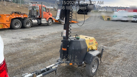 2020 Allmand NLV3GR (4) LED Light Fixture 350W, 23' Vertical Mast, 3kW Prime, Towable, Deep Sea L401, Leveling Jacks, Yanmar T4F 5.8hp