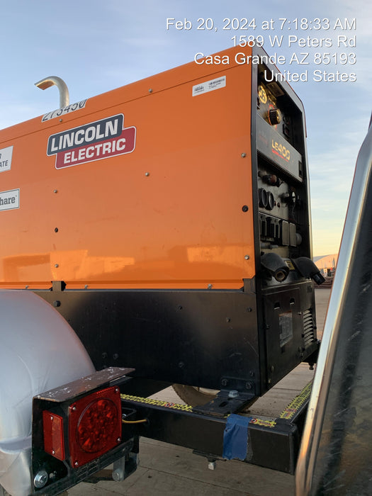 2022 Lincoln Electric LE400 Kubota V1505, Trlr, Cable Rack, Light Kit, ES Decals, T3