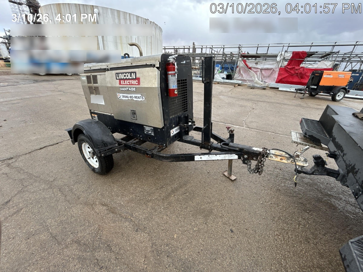 2019 Lincoln Electric Vantage 322 Ready-Pak 3, Two Wheel Trailer, Fender and Light Kit, Cable Rack
