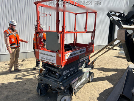 2020 Skyjack SJIII-3219 Solid NM Tires, Half height spring hinged entry gate, Dual Beacons, 800W Inverter