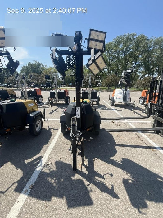 2022 Allmand NLV3GR (4) LED Light Fixture 350W, 23' Vertical Mast, 3kW Prime, Towable, ES Decals, T3