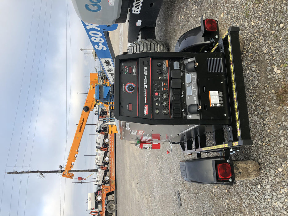 2019 Lincoln Electric Vantage 322 Welder Ready-Pak 3, Two wheel trailer, Fender and Light kit, Cable Rack