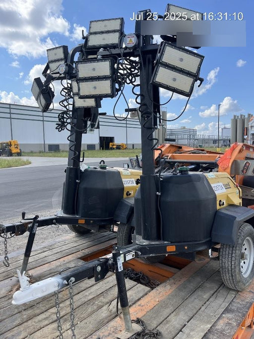 2022 Allmand NLV3GR (4) LED Light Fixture 350W, 23' Vertical Mast, 3kW Prime, Towable, Deep Sea L401, Leveling Jacks, Yanmar T4F 5.8hp