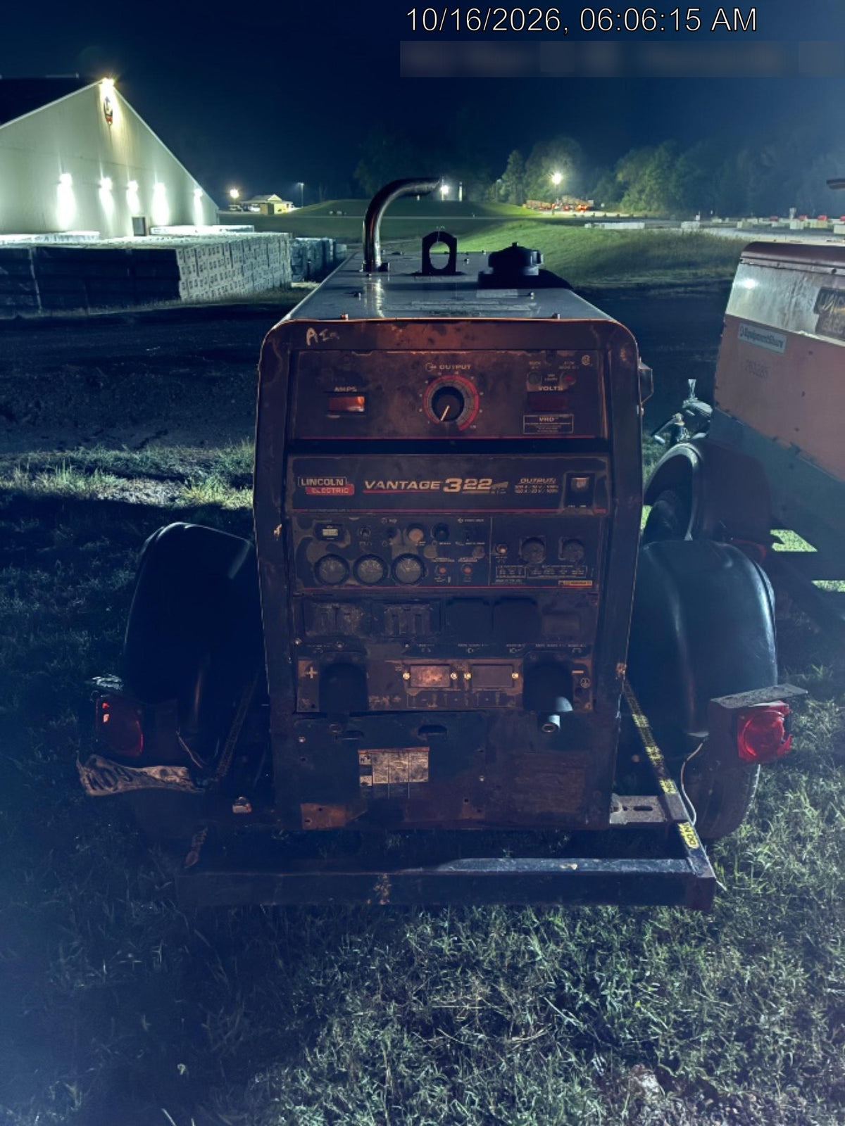 2019 Lincoln Electric Vantage 322 Welder Ready-Pak 3, Two wheel trailer, Fender and Light kit, Cable Rack