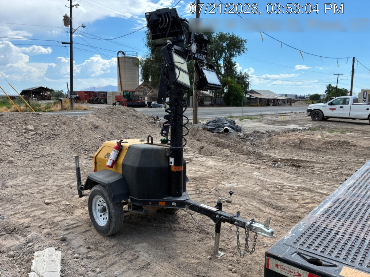 2021 Allmand NLV3GR (4) LED Light Fixture 350W, 23' Vertical Mast, 3kW Prime, Towable, Deep Sea L401, Leveling Jacks, Yanmar T4F 5.8hp