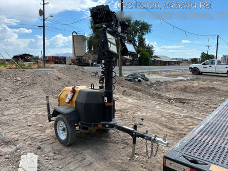 2021 Allmand NLV3GR (4) LED Light Fixture 350W, 23' Vertical Mast, 3kW Prime, Towable, Deep Sea L401, Leveling Jacks, Yanmar T4F 5.8hp