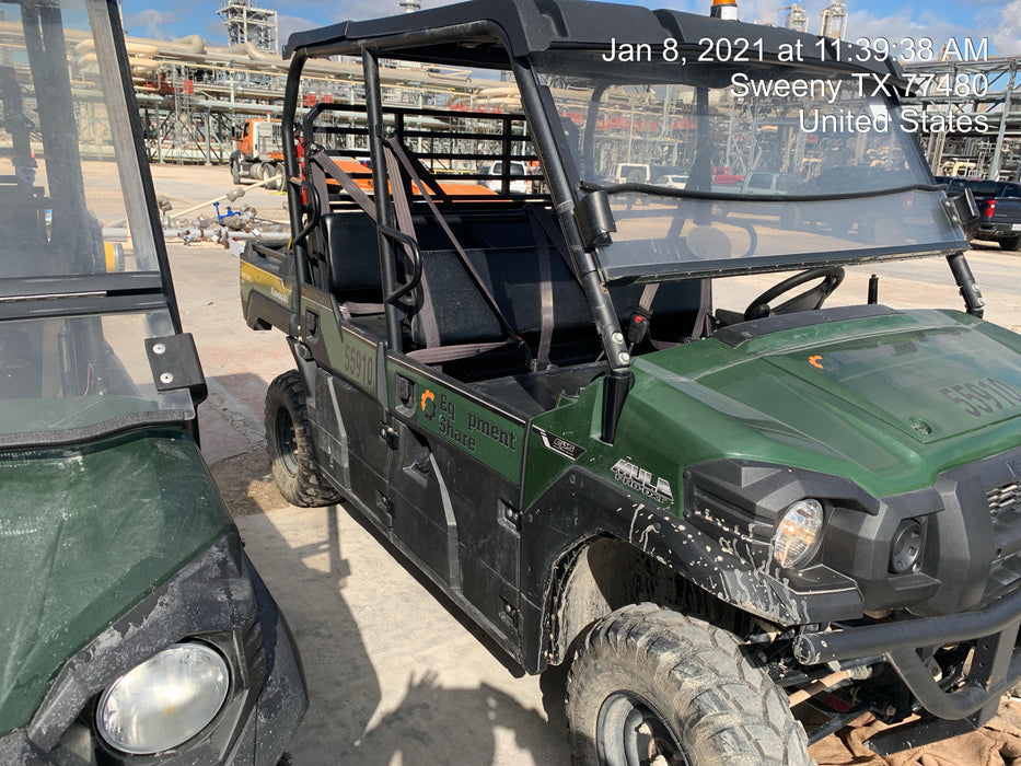 Kawasaki Mule PRO-DXT Standard Options, Backup Alarm, Beacon, Plastic Hard Top, Poly Windshield, Horn Kit