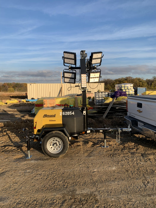 2022 Allmand NLV3GR (4) LED Light Fixture 350W, 23' Vertical Mast, 3kW Prime, Towable, ES Decals, T3