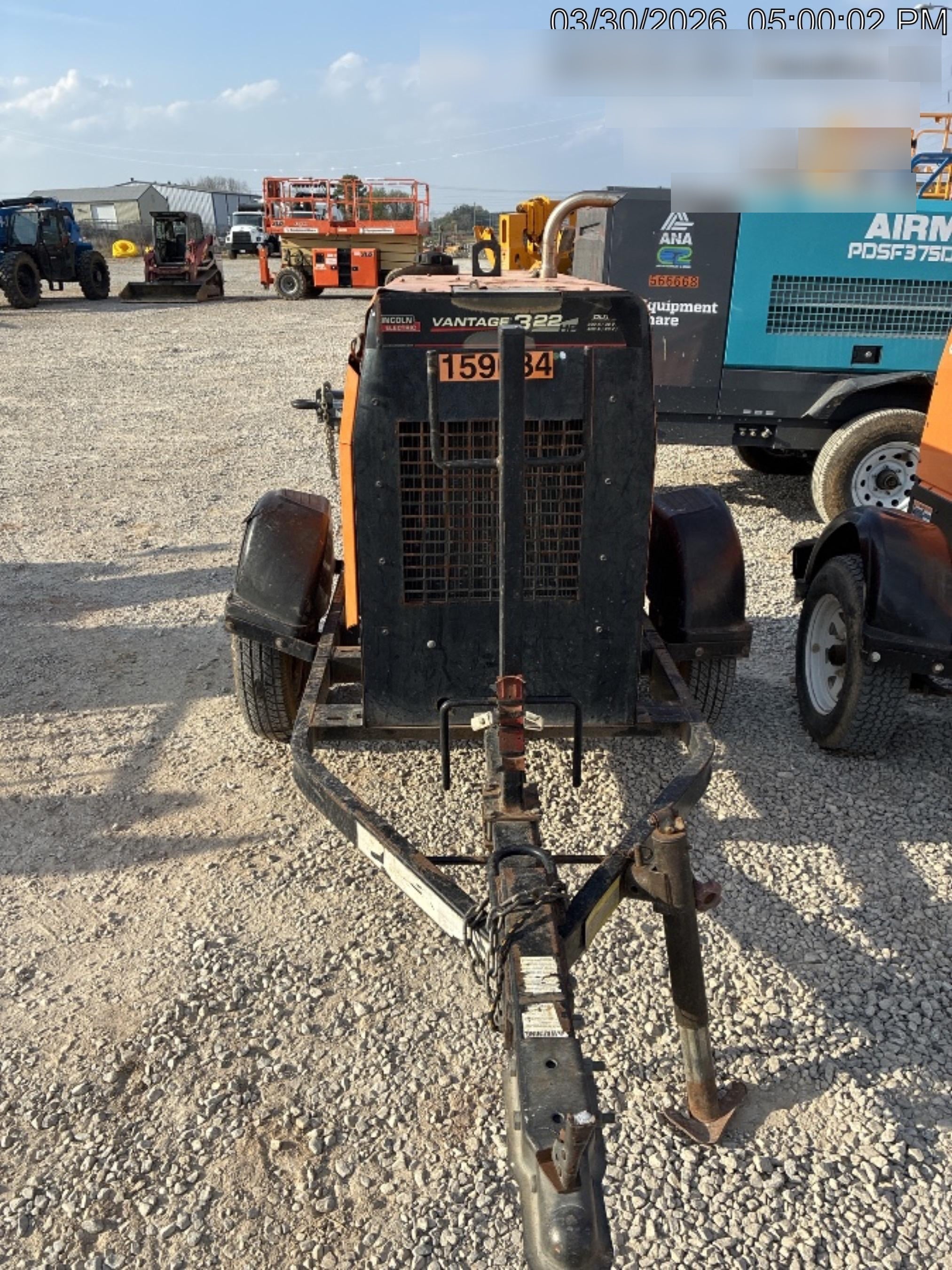2021 Lincoln Electric Vantage 322 Vantage 322 Ready Pak 3 w/ Decals, ORANGE (includes trailer, cable rack, fender light kit) NO Telematics