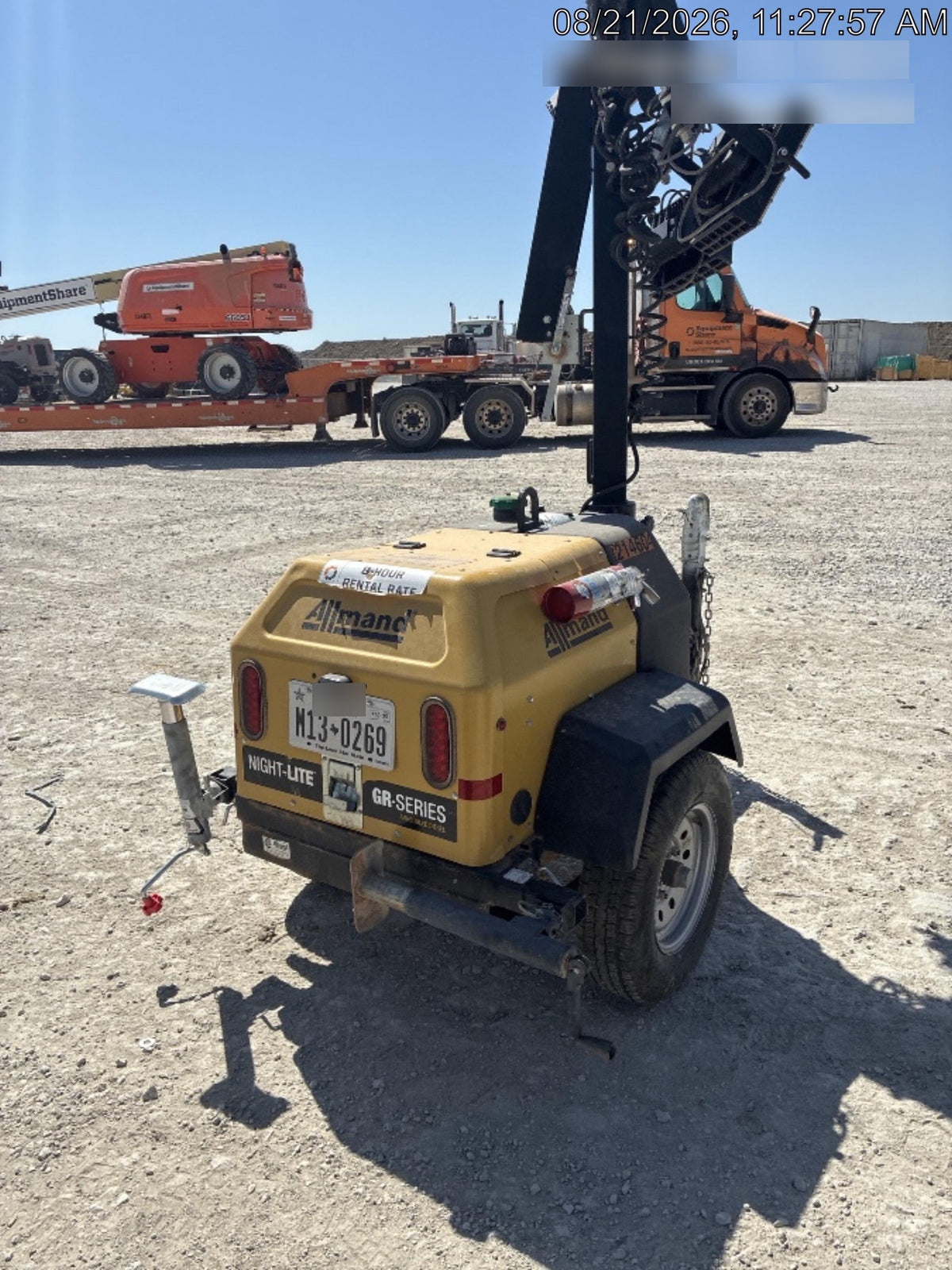 2022 Allmand NLV3GR (4) LED Light Fixture 350W, 23' Vertical Mast, 3kW Prime, Towable, Deep Sea L401, Leveling Jacks, Yanmar T4F 5.8hp