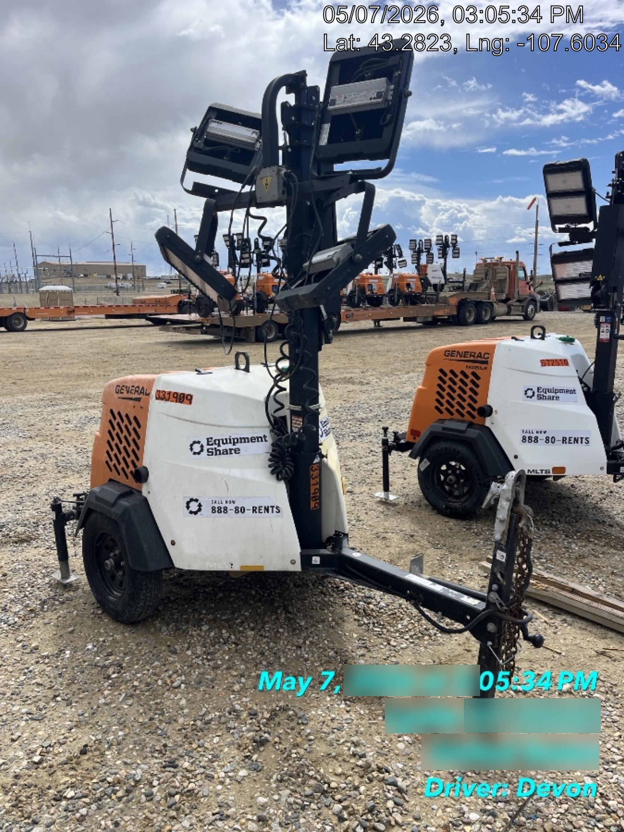 2023 Generac MLT2 Diesel, Flex Switch 120V Input, Powerzone Controller, (4) 320W LED Lights, 4kW Generator, 39.9 Gal Fuel Tank, 2" Ball, T3