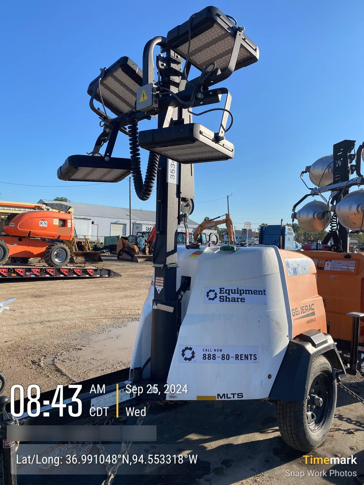 2023 Generac MLT2 Diesel, Flex Switch 120V Input, Powerzone Controller, (4) 320W LED Lights, 4kW Generator, 39.9 Gal Fuel Tank, 2" Ball, T3
