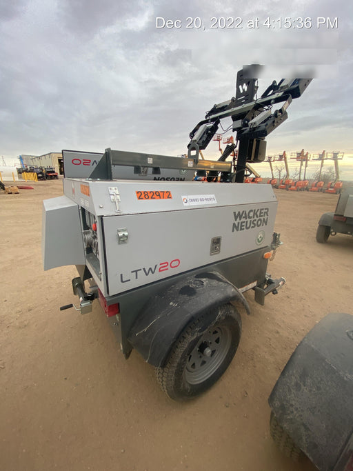2022 Wacker Neuson LTW20Z1 Isuzu Dsl. Engine, 23' Mast, (4) 300W LED Lights, CWK, Programmable Dawn to Dusk, 360 Deg. Rotation, 57 Gal. Tank, Trailer Mounted