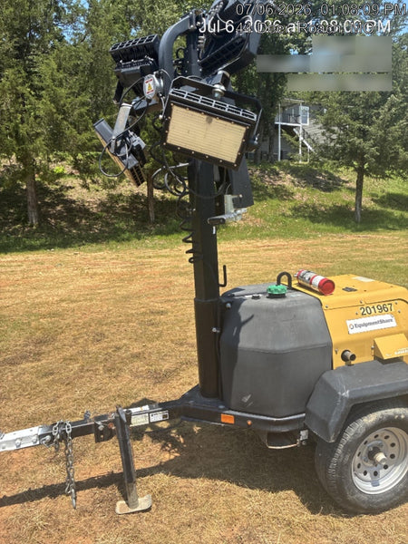 2022 Allmand NLV3GR (4) LED Light Fixture 350W, 23' Vertical Mast, 3kW Prime, Towable, Deep Sea L401, Leveling Jacks, Yanmar T4F 5.8hp