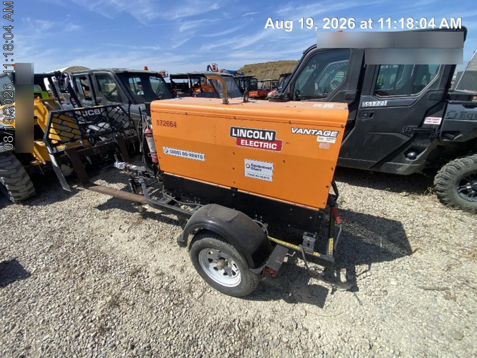 2021 Lincoln Electric Vantage 322 Vantage 322 Ready Pak 3 w/ Decals, ORANGE (includes trailer, cable rack, fender light kit) NO Telematics