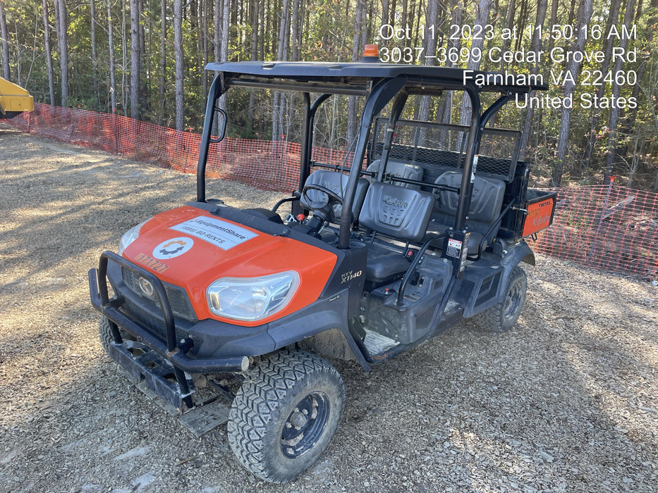 2021 Kubota RTV-X1140W-H Plastic Canopy, Windshield Acrylic Clear, LED Strobe Light, Wire Harness Kit, Back up Alarm