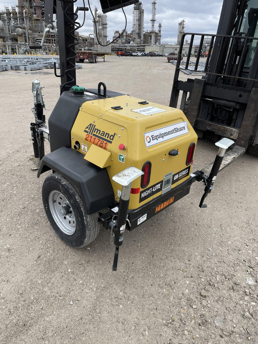 2022 Allmand NLV3GR (4) LED Light Fixture 350W, 23' Vertical Mast, 3kW Prime, Towable, Deep Sea L401, Leveling Jacks, Yanmar T4F 5.8hp