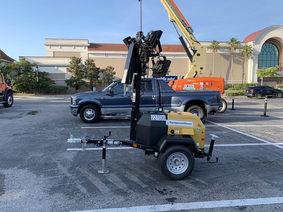 2022 Allmand NLV3GR (4) LED Light Fixture 350W, 23' Vertical Mast, 3kW Prime, Towable, Deep Sea L401, Leveling Jacks, Yanmar T4F 5.8hp