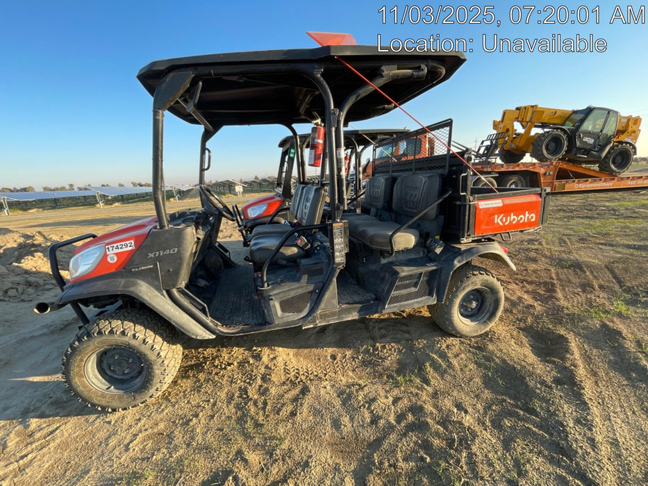 2021 Kubota RTV-X1140W-H Plastic Canopy, Windshield Acrylic Clear, LED Strobe Light, Wire Harness Kit, Back up Alarm