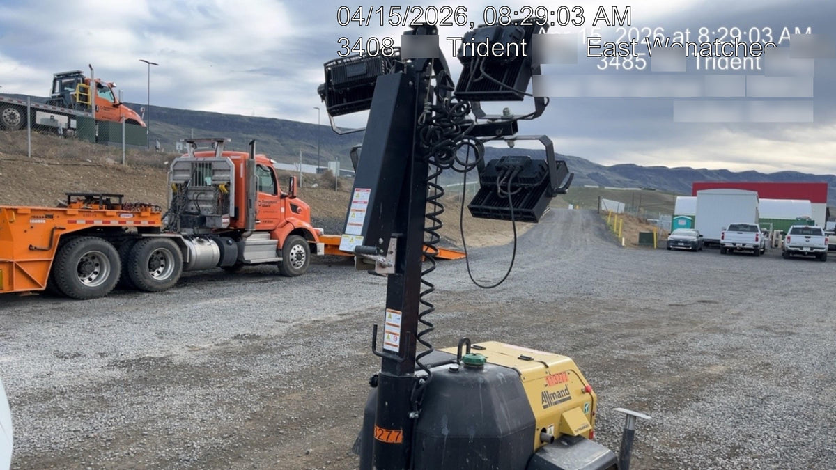 2020 Allmand NLV3GR (4) LED Light Fixture 350W, 23' Vertical Mast, 3kW Prime, Towable, Deep Sea L401, Leveling Jacks, Yanmar T4F 5.8hp