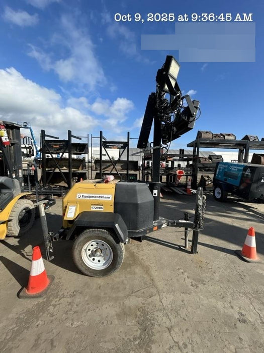 Allmand NLV3GR (4) LED Light Fixture 350W, 23' Vertical Mast, 3kW Prime, Towable, Deep Sea L401, Leveling Jacks, Yanmar T4F 5.8hp