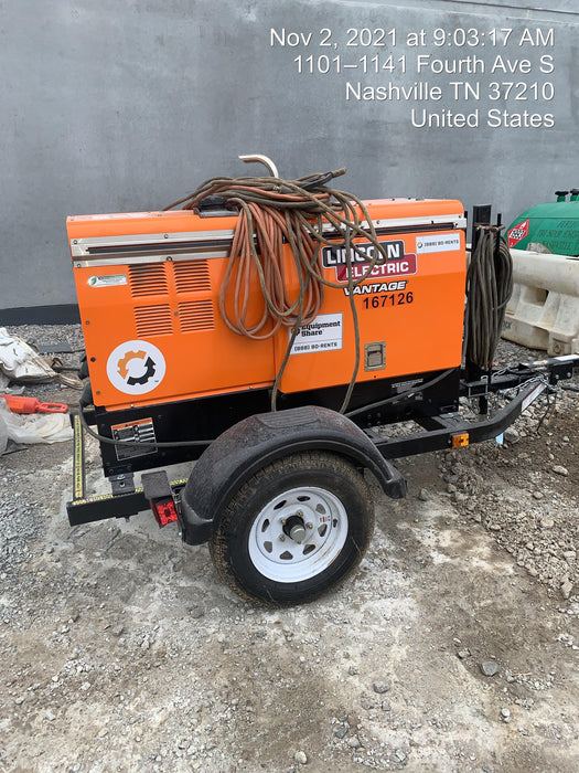 2021 Lincoln Electric Vantage 322 Vantage 322 Ready Pak 3 w/ Decals, ORANGE (includes trailer, cable rack, fender light kit) NO Telematics
