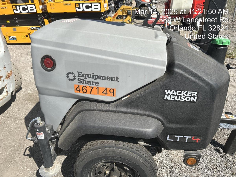 2024 Wacker Neuson LTT4 Diesel, Kohler KDW702, Deep Sea Controller, Auto Start, LED 320W, Bypass Outlet, T3