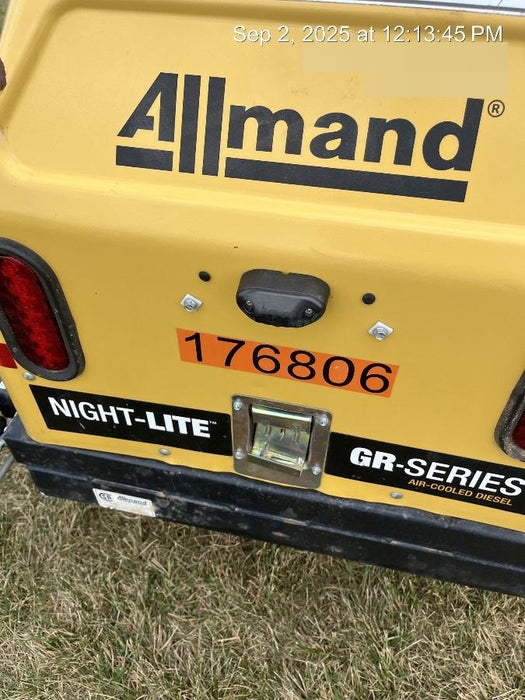 Allmand NLV3GR (4) LED Light Fixture 350W, 23' Vertical Mast, 3kW Prime, Towable, Deep Sea L401, Leveling Jacks, Yanmar T4F 5.8hp