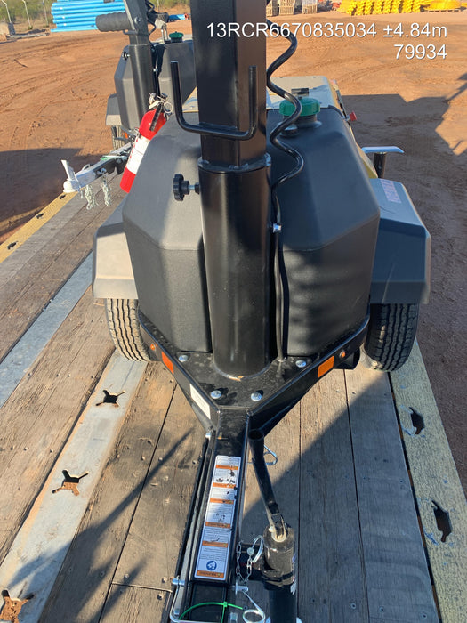 2022 Allmand NLV3GR (4) LED Light Fixture 350W, 23' Vertical Mast, 3kW Prime, Towable, ES Decals, T3