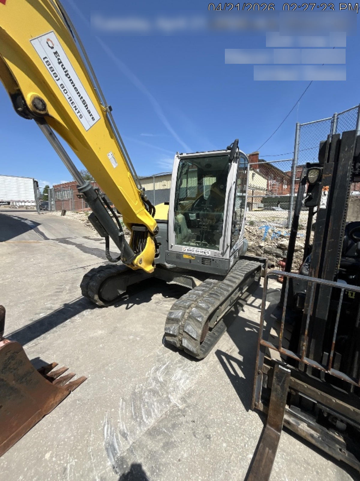 Wacker Neuson ET90 Cab, Long Dipperstick, Track, Bucket